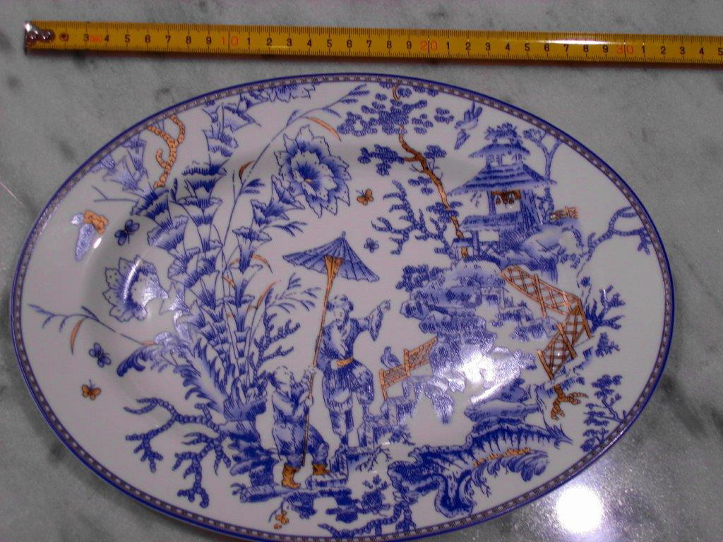 Blue Toile Bone China Oval Platter